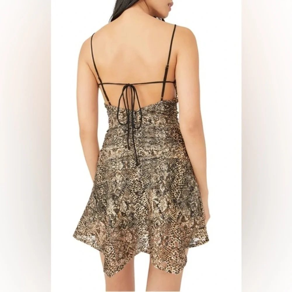 Free People Sierra Snake Print Lace Minidress